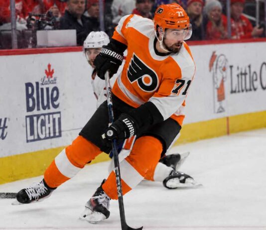 Philadelphia Flyers Could Target Dylan Larkin After Missing on Leo Carlsson Dylan Larkin wearing a Philadelphia Flyers home jersey amid trade speculation involving the Detroit Red Wings