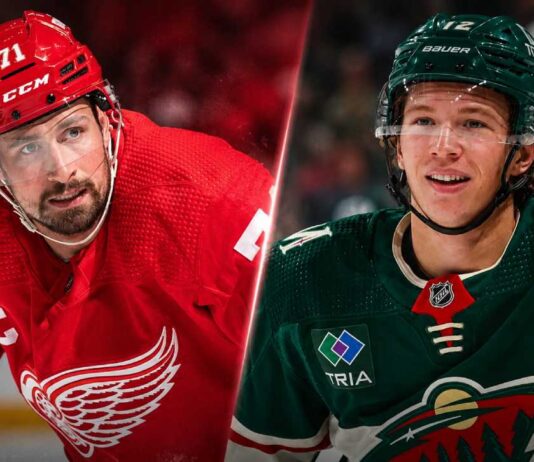Dylan Larkin Trade Rumor: Detroit Red Wings Want Matt Boldy From Minnesota Wild Dylan Larkin and Matt Boldy split image for Detroit Red Wings and Minnesota Wild trade rumor analysis