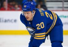Why Eeli Tolvanen Could Be the Buffalo Sabres’ Smartest Remaining Offseason Move Eeli Tolvanen wearing a Buffalo Sabres home jersey amid NHL free-agent rumors linking him to Buffalo