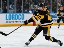 Elias Pettersson Linked to Pittsburgh Penguins in Blockbuster Trade Rumor Elias Pettersson wearing a Pittsburgh Penguins home jersey while taking a powerful shot during an NHL game