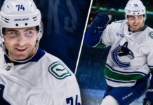 Vancouver Canucks Jake DeBrusk Trade Rumors Grow Amid Payroll Cut Jake DeBrusk in a Vancouver Canucks uniform featured in a split-image graphic amid NHL trade rumors and reported payroll cuts.