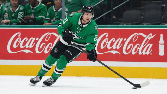jason-robertson-dallas-stars-12-million-contract Jason Robertson skating for the Dallas Stars following his one-year, $12 million contract, with his long-term future and 2027 free agency still uncertain.