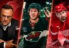 Steve Yzerman Steps Aside as Dylan Larkin Trade Decision Looms for Detroit Red Wings Three-way NHL trade rumor graphic tied to the Detroit Red Wings, Minnesota Wild, Dylan Larkin, Matt Boldy, and Steve Yzerman’s front-office transition.