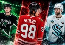 NHL News Today: Carlsson Offer Sheet Fallout, Robertson Arbitration and Shane Wright Rumors Jason Robertson, Connor Bedard and Shane Wright featured in a three-way NHL news graphic covering contract talks, injury updates and trade rumors.