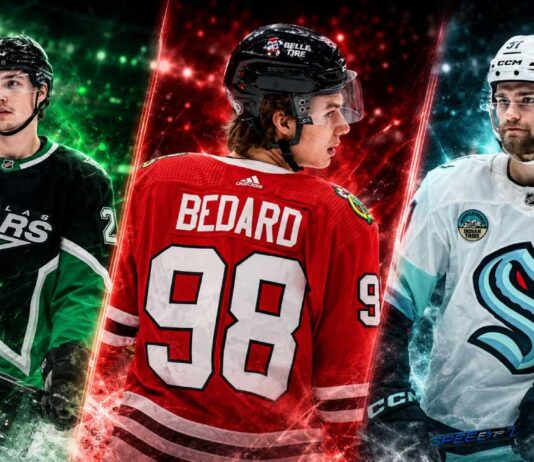 NHL News Today: Carlsson Offer Sheet Fallout, Robertson Arbitration and Shane Wright Rumors Jason Robertson, Connor Bedard and Shane Wright featured in a three-way NHL news graphic covering contract talks, injury updates and trade rumors.