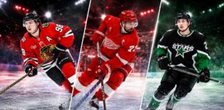 Connor Bedard, Dylan Larkin and Jason Robertson featured in a three-way split image for the latest NHL news and trade rumors.