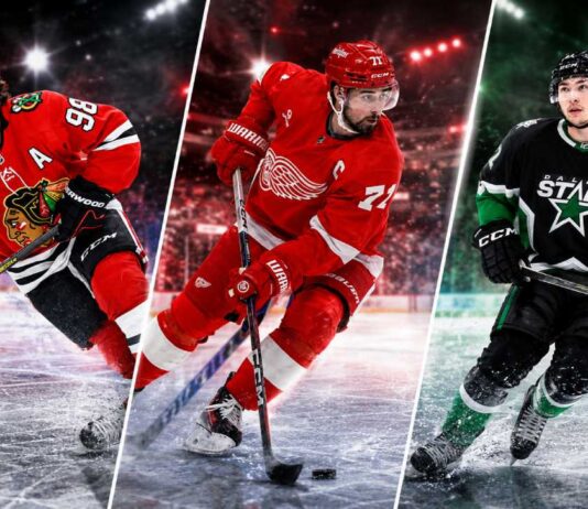 NHL News Today: Bedard Contract Drama, Larkin Trade Price and Robertson Arbitration Connor Bedard, Dylan Larkin and Jason Robertson featured in a three-way split image for the latest NHL news and trade rumors.
