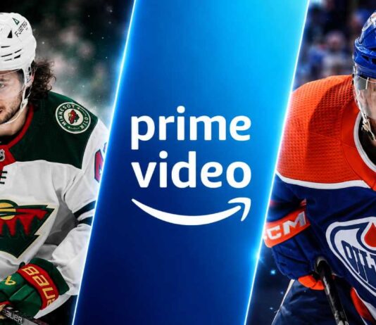 Prime Video NHL broadcast graphic featuring Quinn Hughes and Connor McDavid for the latest NHL news and rumors