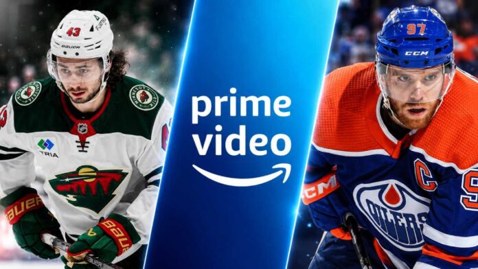 Prime Video NHL broadcast graphic featuring Quinn Hughes and Connor McDavid for the latest NHL news and rumors