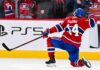 Nick Suzuki Point Projections 2026-27: Montreal Canadiens Fantasy Hockey Outlook Nick Suzuki celebrates for the Montreal Canadiens with PS5 board ad in 2026-27 fantasy hockey point projections preview