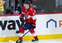 Brady Tkachuk Fantasy Hockey Projection With Florida Panthers for 2026-27 Brady Tkachuk celebrates in a Florida Panthers uniform ahead of his 2026-27 fantasy hockey projection.