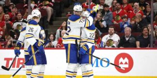 Buffalo Sabres Season Preview 2026-27: Can Buffalo Repeat Its Breakthrough? Buffalo Sabres players celebrate a win last season as Buffalo pushes for another playoff appearance.
