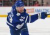 Darren Raddysh in a Toronto Maple Leafs home jersey for his 2026-27 NHL fantasy hockey projection