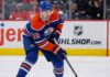 Drake Batherson wearing an Edmonton Oilers home jersey in a concept image amid NHL trade rumors