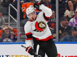 Drake Batherson in an Ottawa Senators jersey as contract talks fuel NHL trade rumors about his future in Ottawa