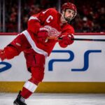 Dylan Larkin skates for the Detroit Red Wings as NHL trade rumors grow amid the team’s general manager search.