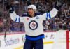 Gabriel Vilardi Fantasy Hockey Projection: Can the Winnipeg Jets Star Reach 80 Points? Gabriel Vilardi celebrates for the Winnipeg Jets ahead of his 2026-27 fantasy hockey projection