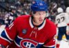 Kent Johnson to Montreal? Why the Canadiens Could Target the Blue Jackets Forward Kent Johnson wearing a Montreal Canadiens home jersey and helmet amid trade rumors linking him to the Canadiens