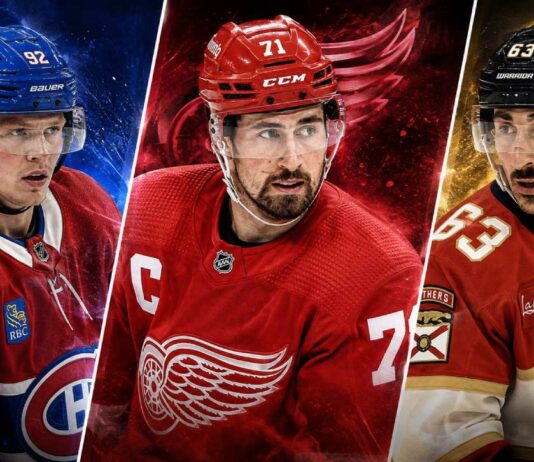 NHL News Today: Brad Marchand Surgery, Dylan Larkin Trade Rumors and Patrik Laine Buzz Write me an SEO optimized ALT tag and photo caption that aligns with the blog post