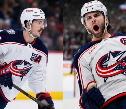 Zach Werenski and Adam Fantilli of the Columbus Blue Jackets featured in the latest NHL news and trade rumors for August 13, 2026