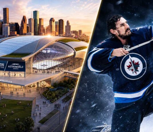 NHL News Today: Texas Expansion Moves Forward as Hellebuyck Trade Rumors Linger Houston NHL expansion arena concept and Connor Hellebuyck featured in the latest NHL news and trade rumors for August 23, 2026.