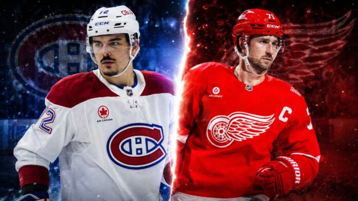 nhl-news-rumors-august-4-2026 Arber Xhekaj and Dylan Larkin featured in a split image for the latest NHL news and trade rumors.