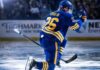 Rasmus Dahlin Point Projections 2026-27: Can the Sabres Star Reach 80 Points? Rasmus Dahlin celebrates for the Buffalo Sabres ahead of his 2026-27 fantasy hockey point projection