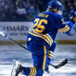 Rasmus Dahlin celebrates for the Buffalo Sabres ahead of his 2026-27 fantasy hockey point projection
