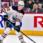 Ryan Nugent-Hopkins skating for the Edmonton Oilers in a 2026-27 fantasy hockey projection.