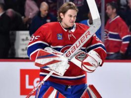 Montreal Canadiens Face Tough Samuel Montembeault Trade Decision Samuel Montembeault in Montreal Canadiens gear amid trade rumors as Montreal weighs its future with Jakub Dobes and Jacob Fowler.