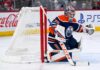 Samuel Montembeault Trade Rumors: Did Frederik Andersen’s Injury Just Open the Door for the Oilers? Samuel Montembeault in an Edmonton Oilers home uniform amid NHL trade rumors linking the Montreal Canadiens goalie to Edmonton after Frederik Andersen’s injury.