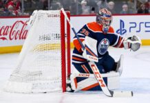 Samuel Montembeault Trade Rumors: Did Frederik Andersen’s Injury Just Open the Door for the Oilers? Samuel Montembeault in an Edmonton Oilers home uniform amid NHL trade rumors linking the Montreal Canadiens goalie to Edmonton after Frederik Andersen’s injury.