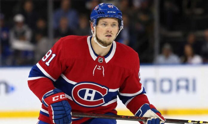 vladimir-tarasenko-montreal-canadiens-rumors-2026 Vladimir Tarasenko wearing a Montreal Canadiens home jersey amid NHL free agency rumors linking him to Montreal.