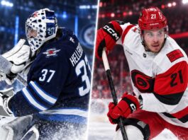 Connor Hellebuyck of the Winnipeg Jets and Alexander Nikishin of the Carolina Hurricanes featured in NHL trade rumors about a potential blockbuster deal.