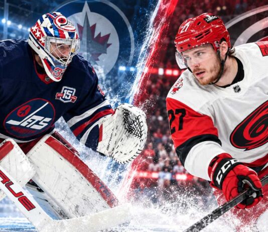 Connor Hellebuyck of the Winnipeg Jets and Alexander Nikishin of the Carolina Hurricanes featured in NHL trade rumors involving a potential multi-team blockbuster.