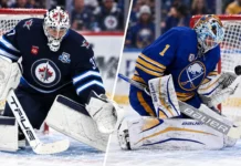 Connor Hellebuyck Trade Rumors: Did a New Sabres Roadblock Just Change Everything? Split image of Connor Hellebuyck of the Winnipeg Jets and Ukko-Pekka Luukkonen of the Buffalo Sabres amid NHL trade rumors involving a potential Sabres-Jets goalie deal
