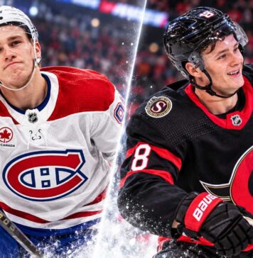 Ivan Demidov of the Montreal Canadiens and Tim Stützle of the Ottawa Senators ahead of their September 26, 2026 preseason fantasy hockey matchup.