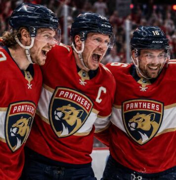 Florida Panthers Season Preview 2026-27: Roster, Predictions and Outlook Matthew Tkachuk, Brady Tkachuk and Aleksander Barkov celebrate a Florida Panthers win entering the 2026-27 NHL season.