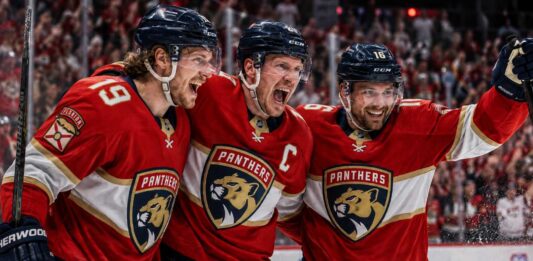 Florida Panthers Season Preview 2026-27: Roster, Predictions and Outlook Matthew Tkachuk, Brady Tkachuk and Aleksander Barkov celebrate a Florida Panthers win entering the 2026-27 NHL season.