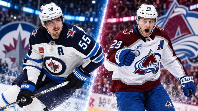 jets-avalanche-fantasy-prediction-sept-25-2026 Mark Scheifele of the Winnipeg Jets and Nathan MacKinnon of the Colorado Avalanche featured in the September 25 fantasy hockey matchup.