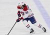 Kirill Marchenko Trade Rumors: Did His Latest Comments Reopen the Canadiens Door? Kirill Marchenko in a Montreal Canadiens uniform skates with the puck in a concept image illustrating Montreal Canadiens trade rumors involving the Columbus Blue Jackets winger.