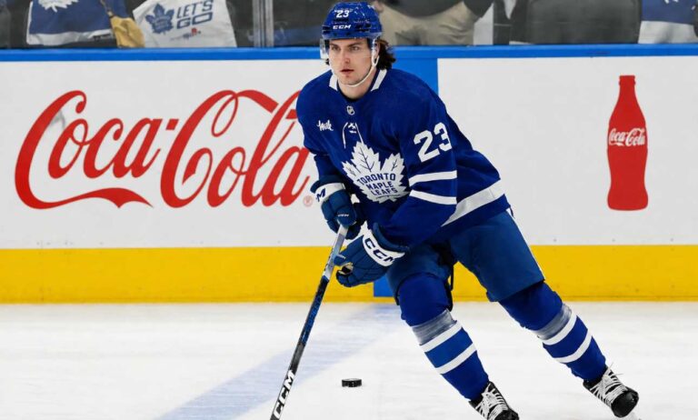 Matthew Knies skates for the Toronto Maple Leafs as NHL trade rumors continue to surround the young forward ahead of the 2026-27 season.