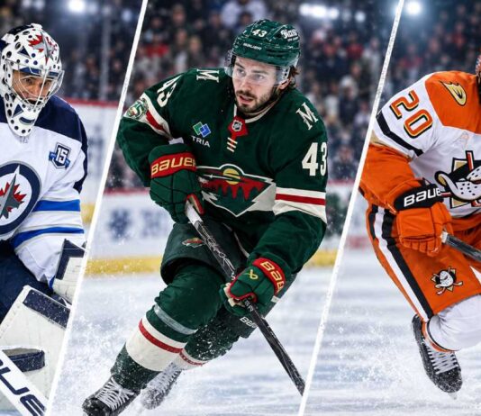 NHL News Today: Chris Kreider Waived, Quinn Hughes Waits and Hellebuyck Trade Buzz Builds Connor Hellebuyck, Quinn Hughes and Chris Kreider featured in a 3-way split NHL News image highlighting today’s trade rumors, contract updates and roster speculation.