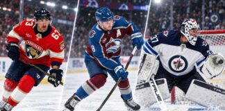 NHL News Today: Hellebuyck Trade Watch, Marchand Surgery and Makar Injury Updates 3-way split image of Brad Marchand, Cale Makar and Connor Hellebuyck highlighting today’s NHL News, injury updates and trade rumors.