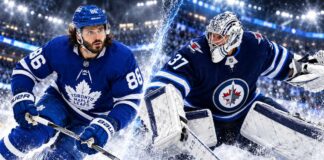 NHL News and NHL Rumors Today: Marchenko Blockbuster, Hellebuyck Trade Buzz and Opening Night Kirill Marchenko in a Toronto Maple Leafs jersey alongside Winnipeg Jets goalie Connor Hellebuyck as NHL trade rumors heat up.