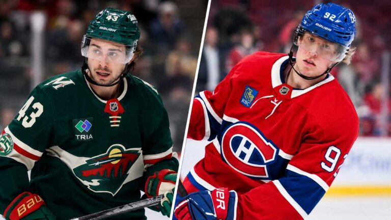 Quinn Hughes and Patrik Laine in a split image highlighting the latest NHL News, trade rumors, contract speculation and free agent buzz
