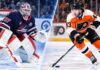 NHL News Today: Quinn Hughes Trade Rumors, Hellebuyck Pressure and Atlanta Expansion Twist Connor Hellebuyck and Quinn Hughes split image highlighting the latest NHL News and NHL trade rumors surrounding the Winnipeg Jets and Philadelphia Flyers
