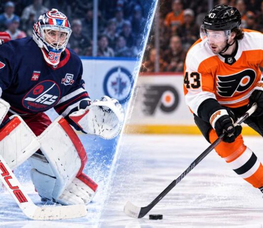 NHL News Today: Quinn Hughes Trade Rumors, Hellebuyck Pressure and Atlanta Expansion Twist Connor Hellebuyck and Quinn Hughes split image highlighting the latest NHL News and NHL trade rumors surrounding the Winnipeg Jets and Philadelphia Flyers