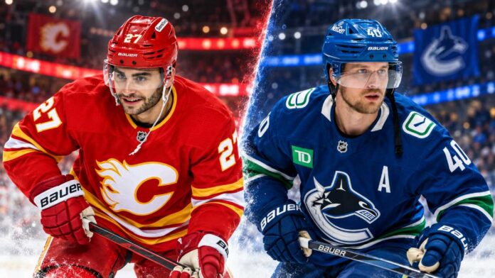 pettersson-coronato-canucks-flames-sept-22-2026 Matt Coronato of the Calgary Flames and Elias Pettersson of the Vancouver Canucks featured ahead of their September 22, 2026 preseason fantasy hockey matchup.