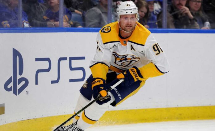 steven-stamkos-nashville-predators-fantasy-hockey-2026-27 (1) Steven Stamkos skating for the Nashville Predators ahead of the 2026-27 NHL season and fantasy hockey projections